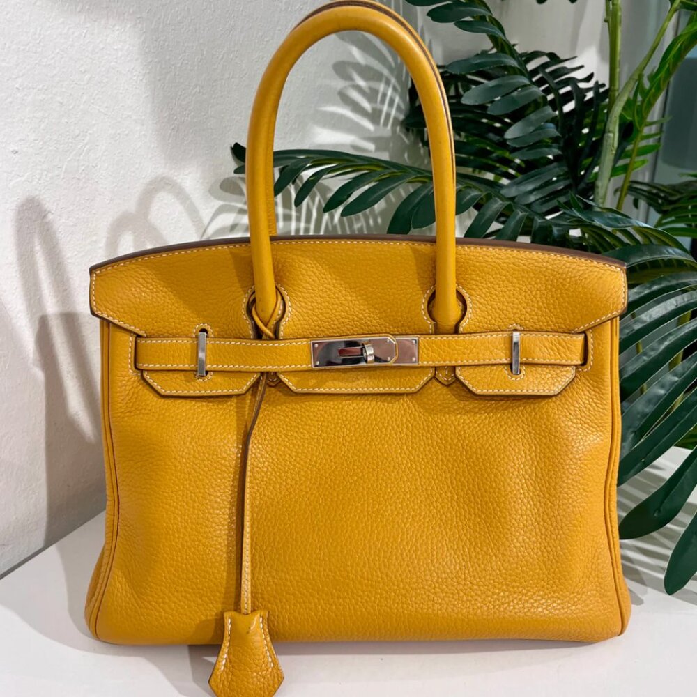 Hermes Birkin 30 Jaune D'or Clemence